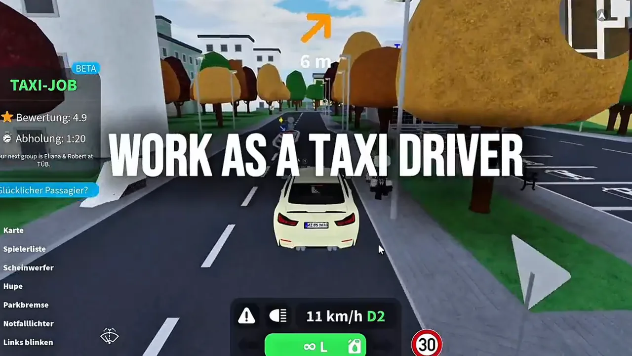 Taxi-Job im Spiel