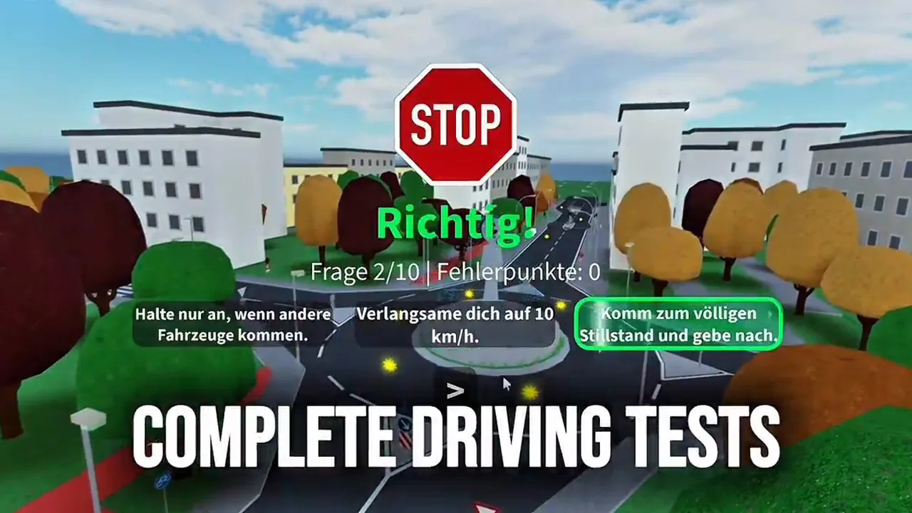 Theorieprüfung mit Verkehrszeichen