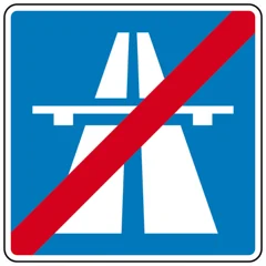 Fin d’autoroute – Panneaux de signalisation