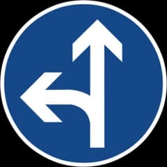 Straight or Left – Traffic signs