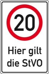 Velocidad máxima 20 – Señales de tráfico