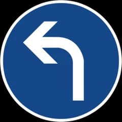 Giro obligatorio a la izquierda – Señales de tráfico